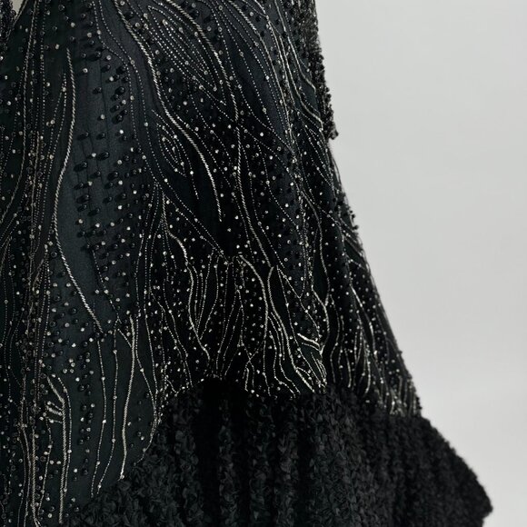 Brand New US 10 GEMY MAALOUF Beaded Embroidered Evening Gown - Picture 10 of 13